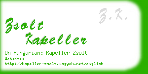 zsolt kapeller business card